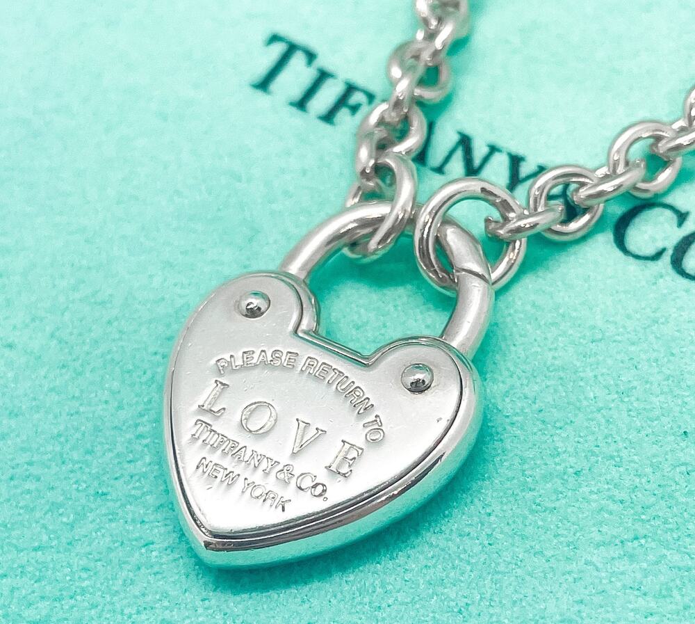 Tiffany & Co. Return to Tiffany Love Lock Pendant Necklace Sterling Silver 17.5"